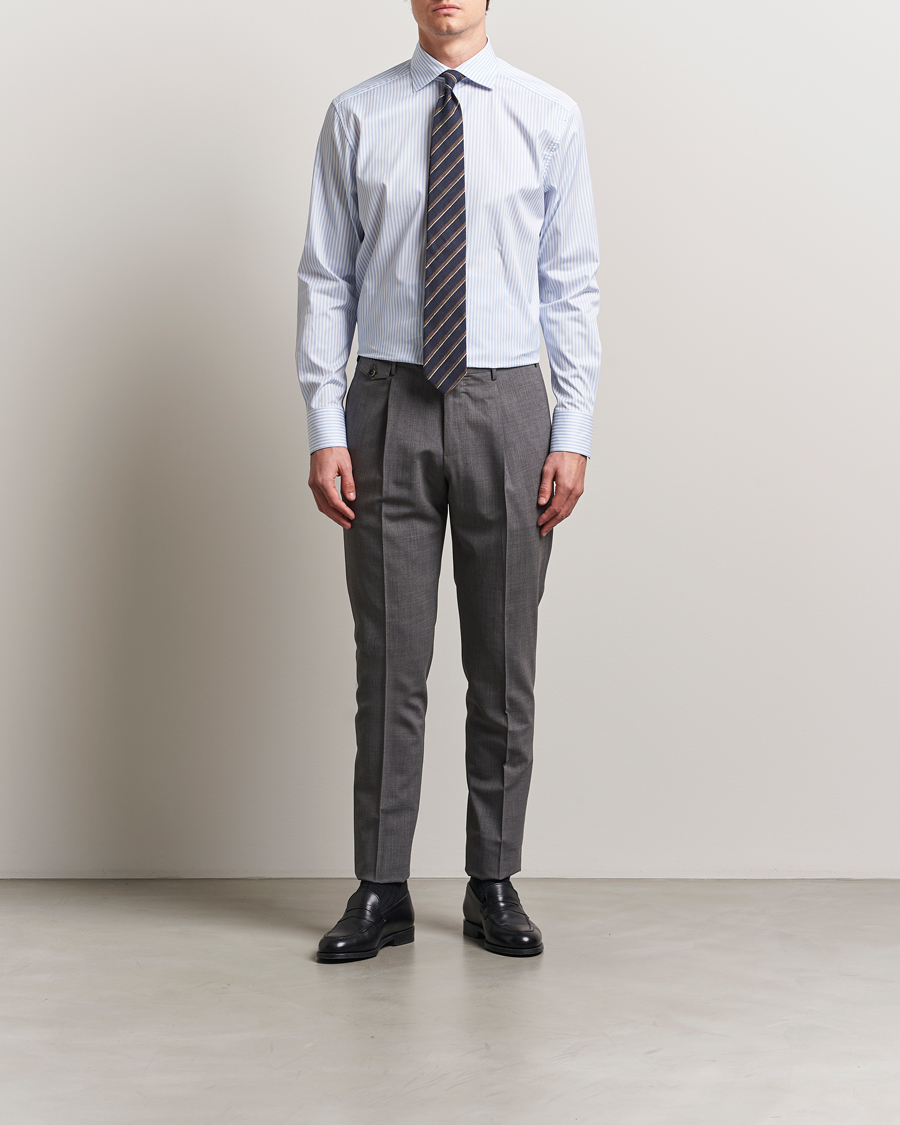 Stenströms 1899 Striped Cotton Twill Shirt Blue/White