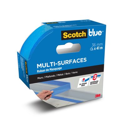 Scotch blue - Ruban de masquage Multi Surfaces - 36 mm x 41 m - 1 Rouleau/Emballage