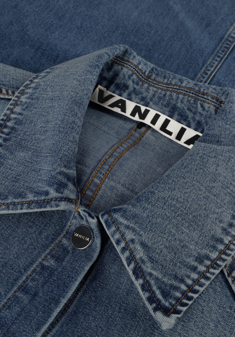VANILIA blauwe vanilia midi jurk denim midi dress