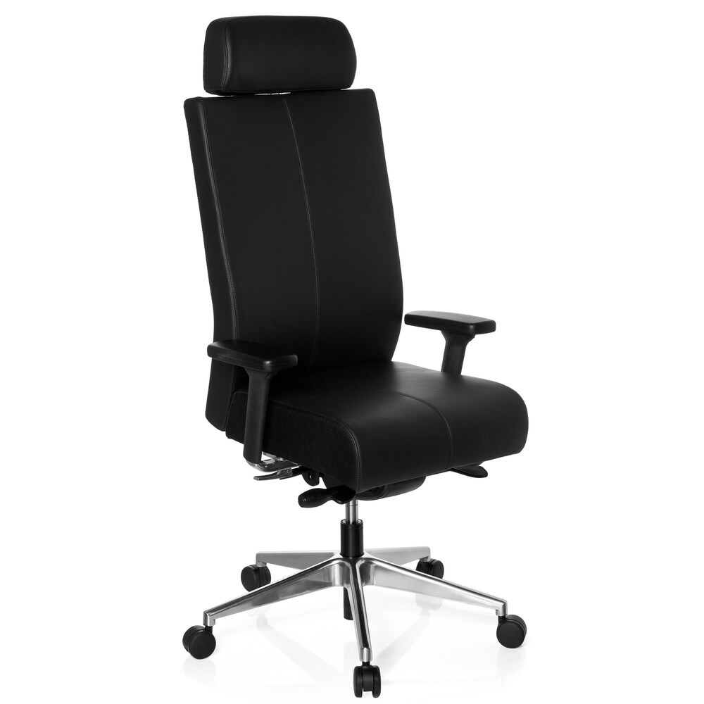 Profi Bürostuhl PRO-TEC XXL Leder mit Armlehnen (höhenverstellbar) hjh OFFICE