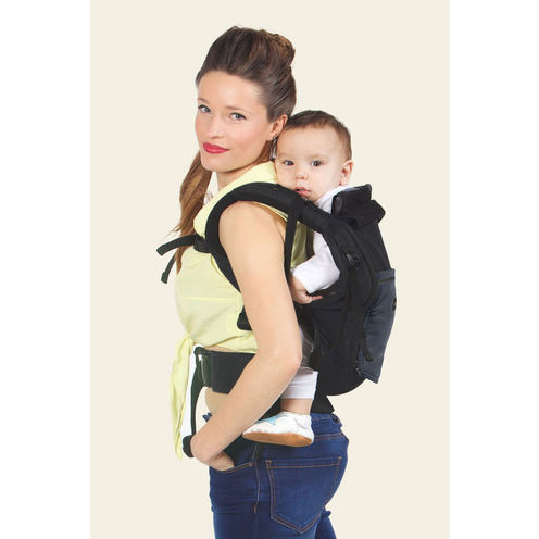 Porte bebe PHYSIOCARRIER coton noir poche anthracite - LOVE RADIUS