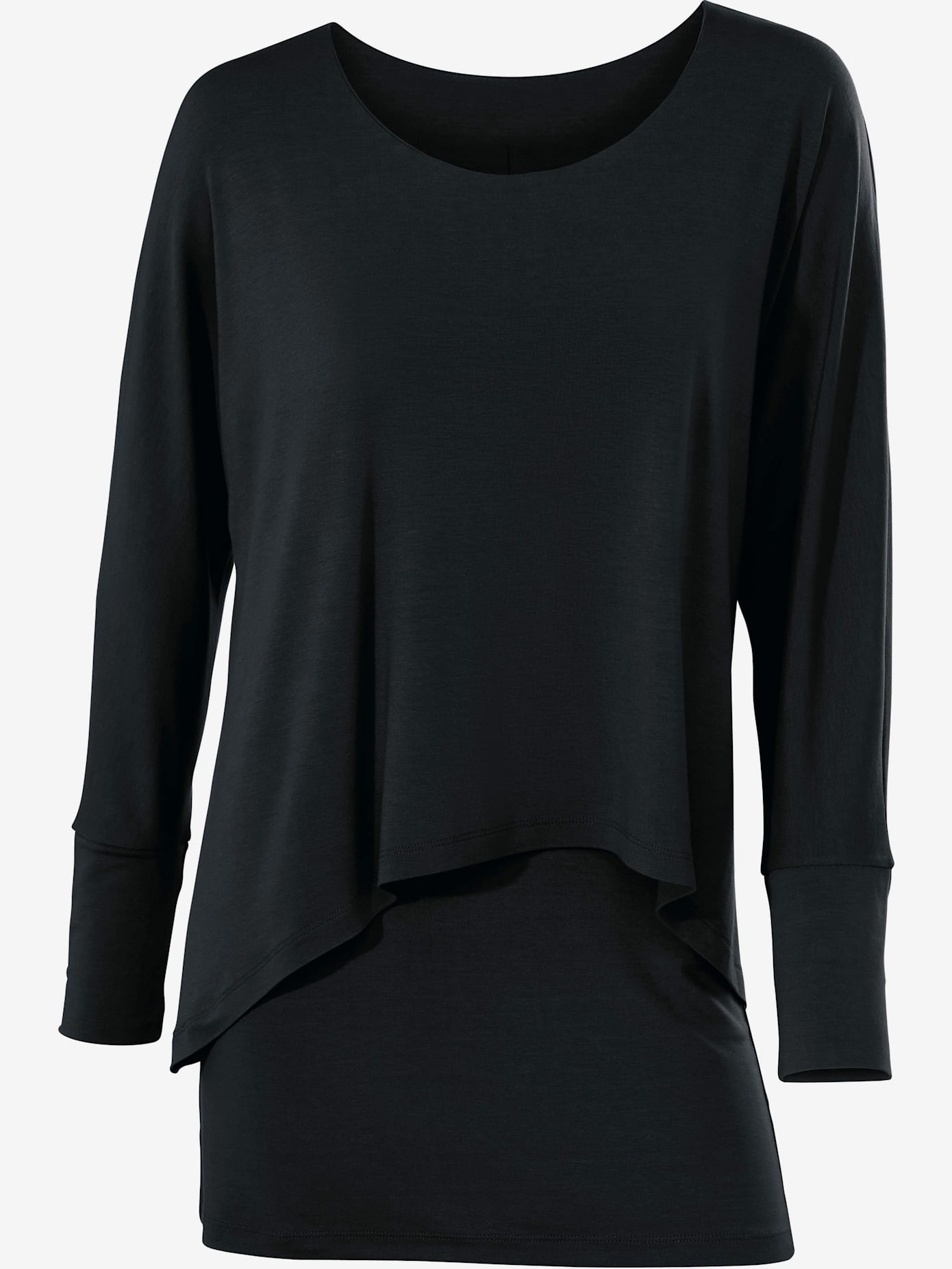 T-shirt à encolure ronde look décontracté tendance, manches chauve-souris
