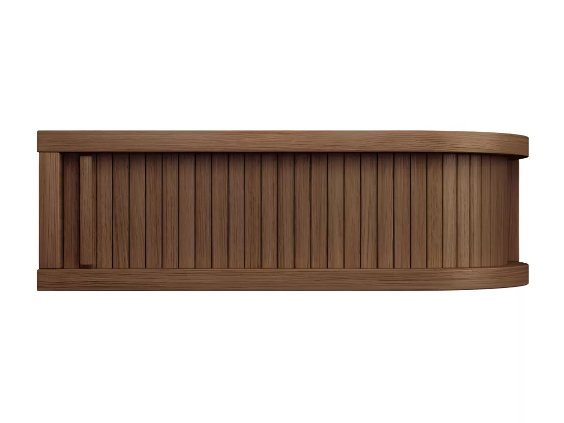 Farsta tambour - Table de chevet murale en bois - Bois foncé