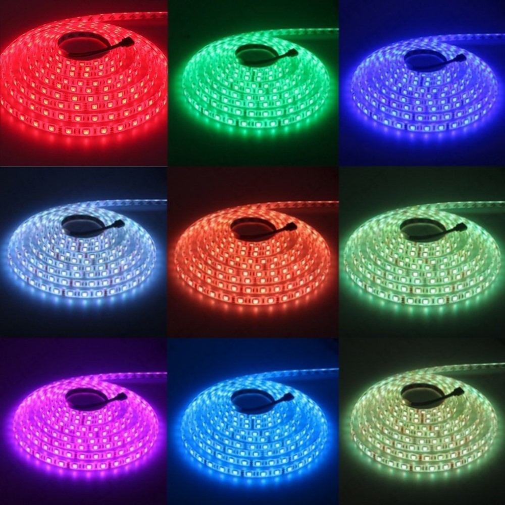 (5m) 150 LED's WiFi Leuchtstreifen Lichter Band mit RGB Lampen App Steuerung iOS/Android   Fernbedienung (IP65) - Bunt