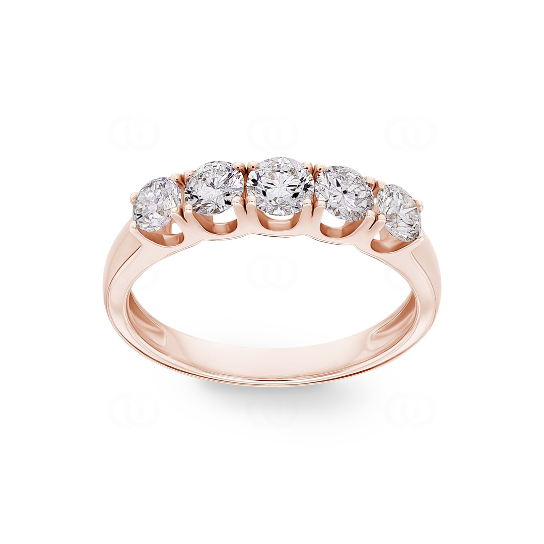 Damenring 750/18 K Roségold mit Diamanten 1.00 ct H/si