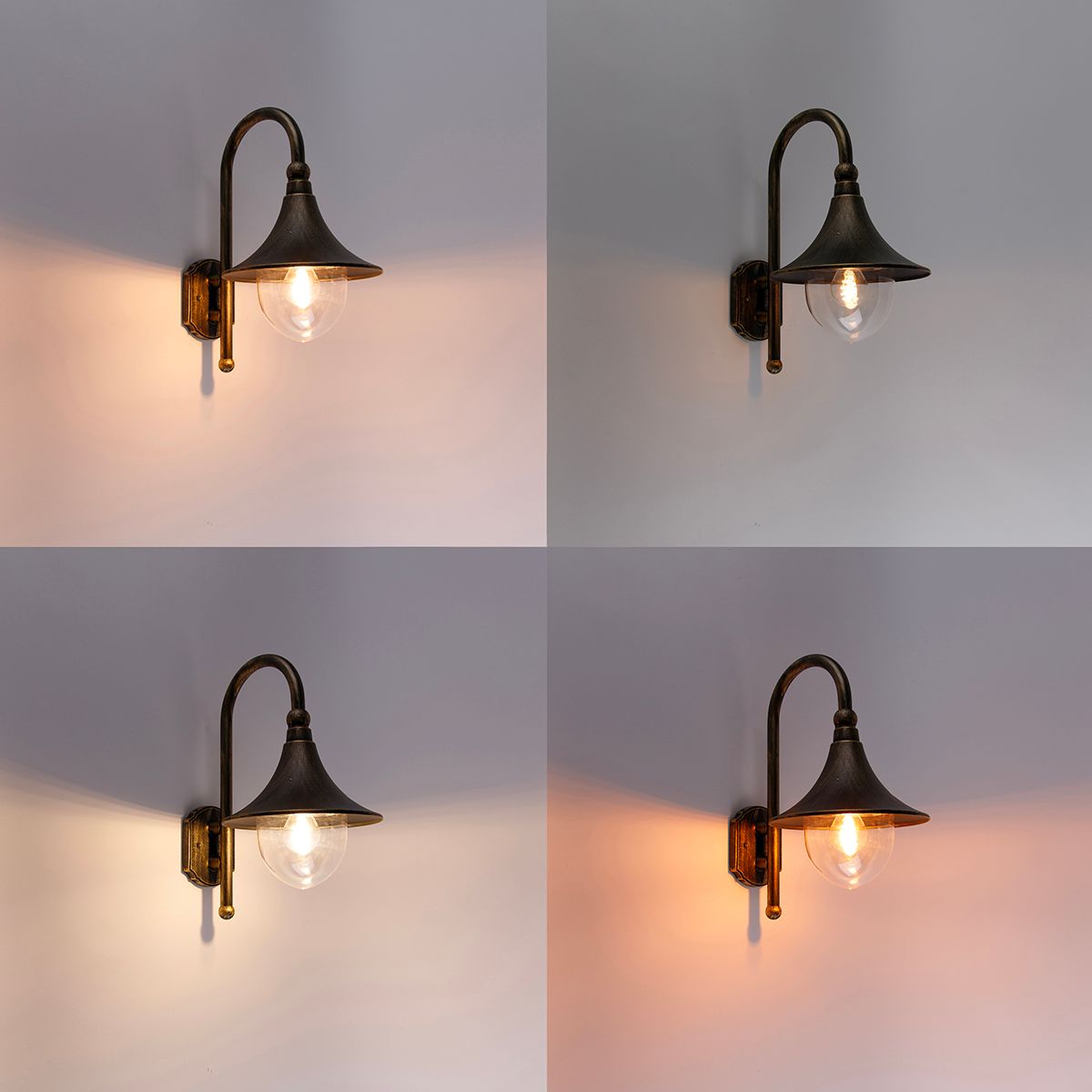 Smart buiten wandlamp antiek goud IP44 incl. Wifi A60 - Daphne