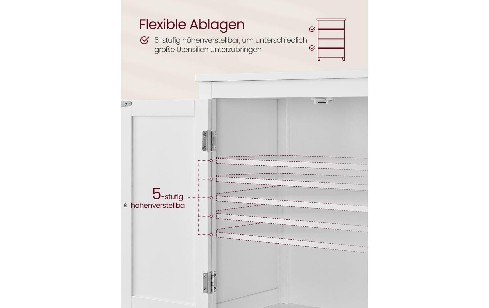 Vitrine Landhausstil 60 x 110 cm, WeissSchrank