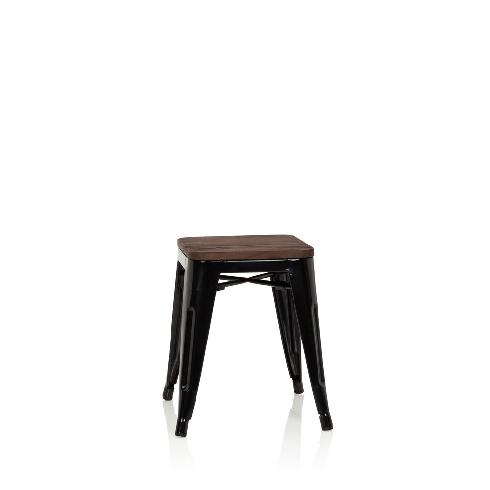 Bistrohocker VANTAGGIO W Stahl / Ulmenholz ohne Armlehnen hjh OFFICE