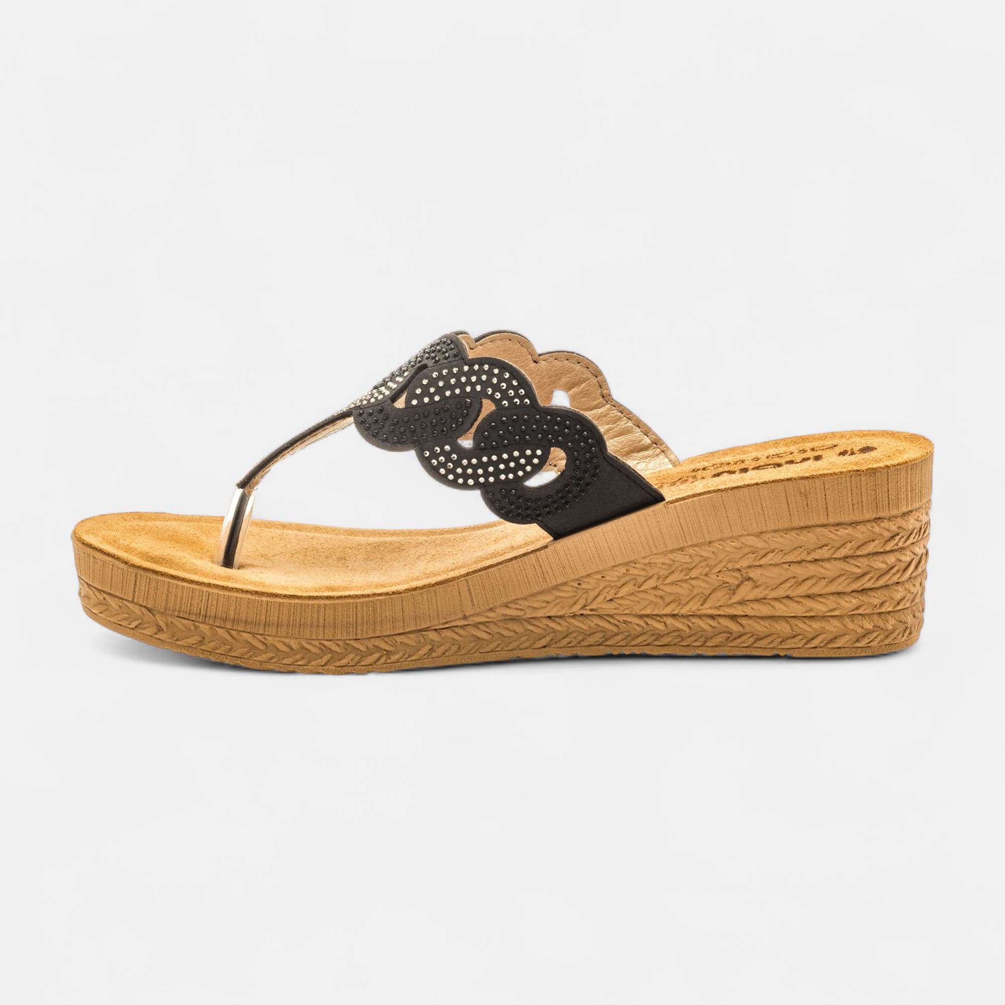 Mules à talon compensé Femme noir
