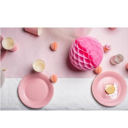 (15er Set) Pappbecher Einweg Papier Becher Party Geschirr Tisch Deko (89114I) - Rosa