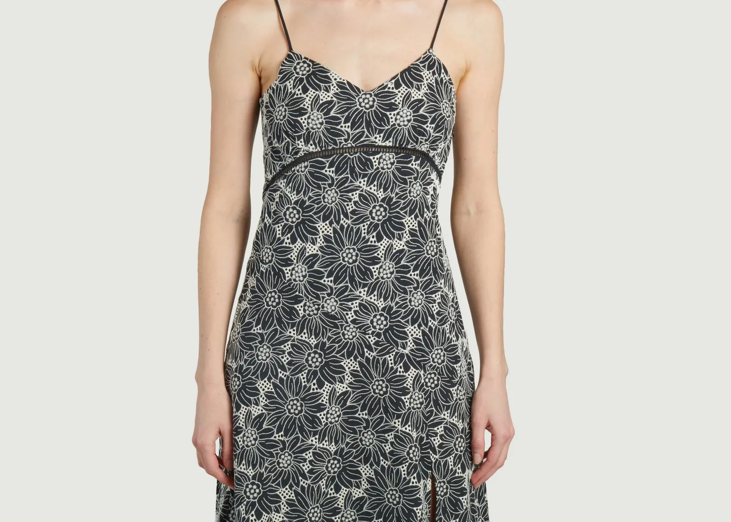 Robe midi brodée motif fleuri Clarita Suncoo
