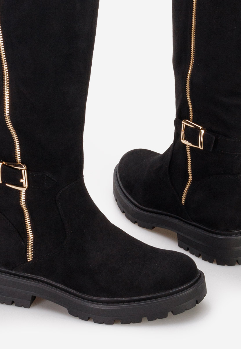 Bottes plates femme noires Maleen