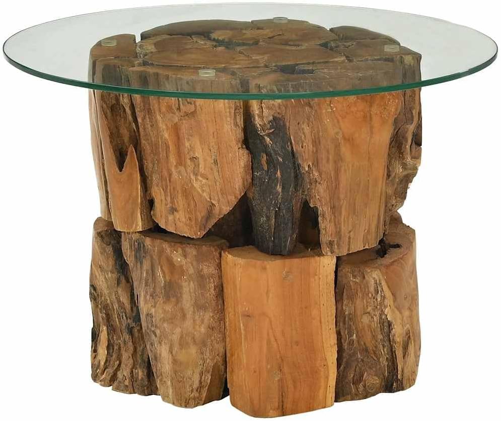 vidaXL Massivholz Couchtisch 60 cm Beistelltisch Kaffeetisch Teak Treibholz