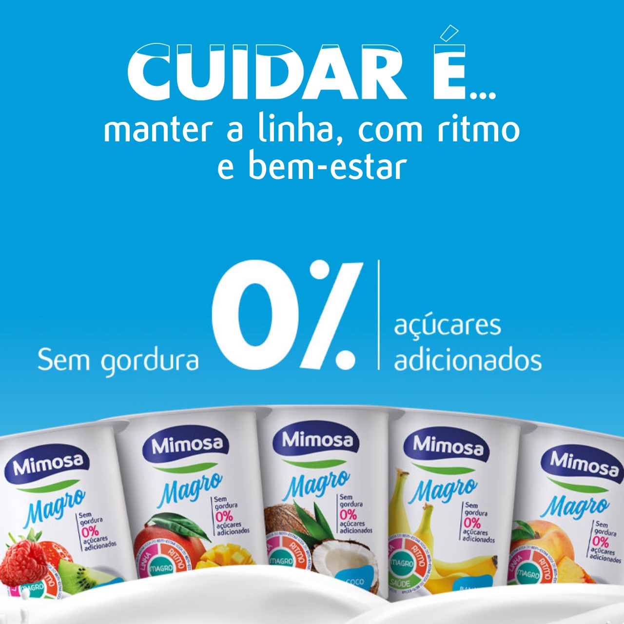 IOGURTE MIMOSA AROMA MAGRO MORANGO E CÔCO LEVE 6 PAGUE 4 6X120G