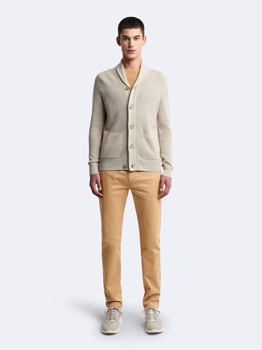 Cardigan col châle en coton