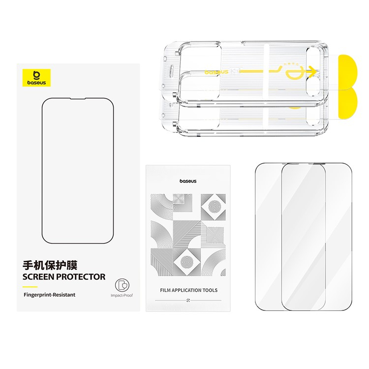 (2er Set) iPhone 16 Pro Vollbild Display Schutzfolie mit Rahmen