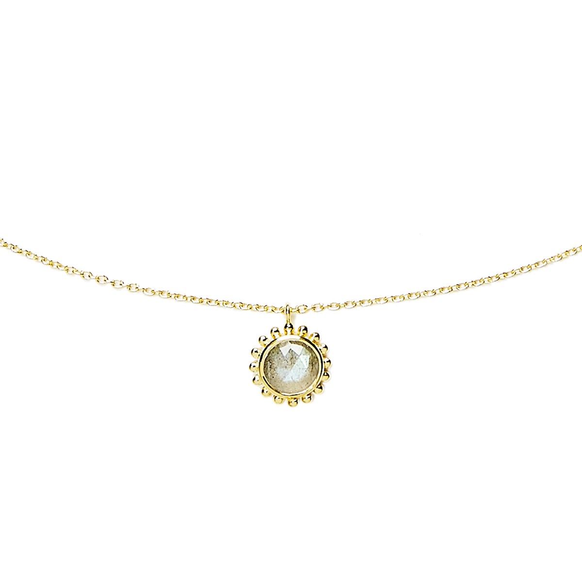 Collier Surya Grand Soleil et Labradorite