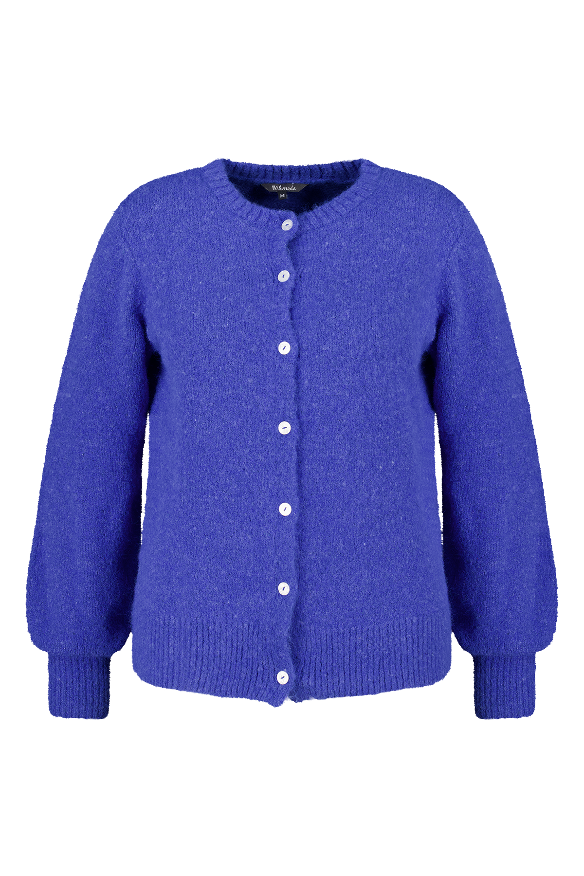 Fijn gebreid vest met knoopsluiting Kobalt blauw