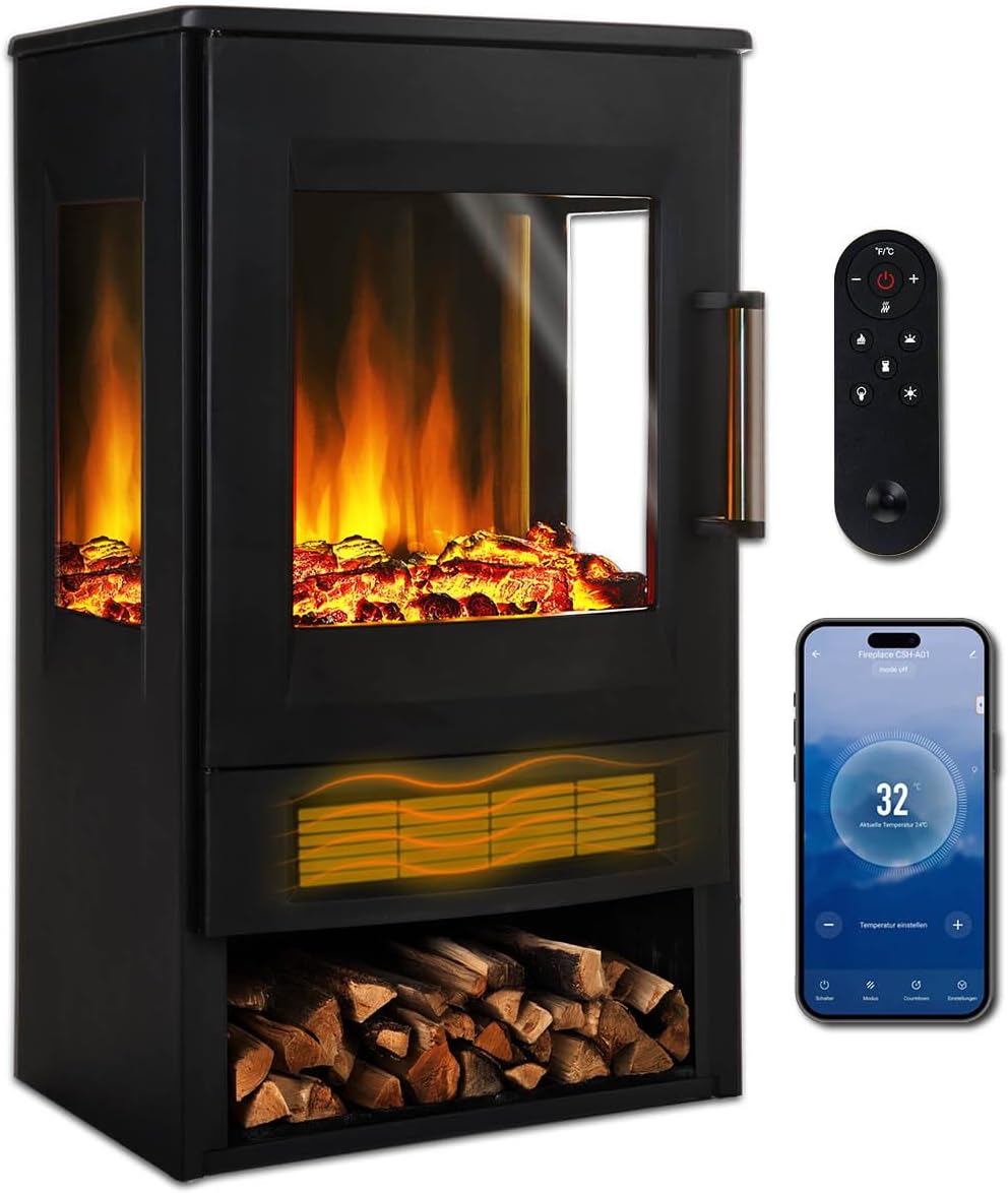 Elektrokamin | 2 Heizstufen | 900W - 2000W | viele Modelle | LED - 3D Flammeneffekt mit Farbwechsel | inkl. Fernbedienung Timer & Thermostat | Überhitzungsschutz | Magnus