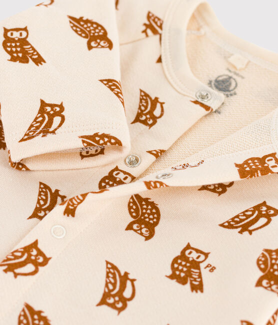 Combinaison longue imprimée hiboux bébé en coton