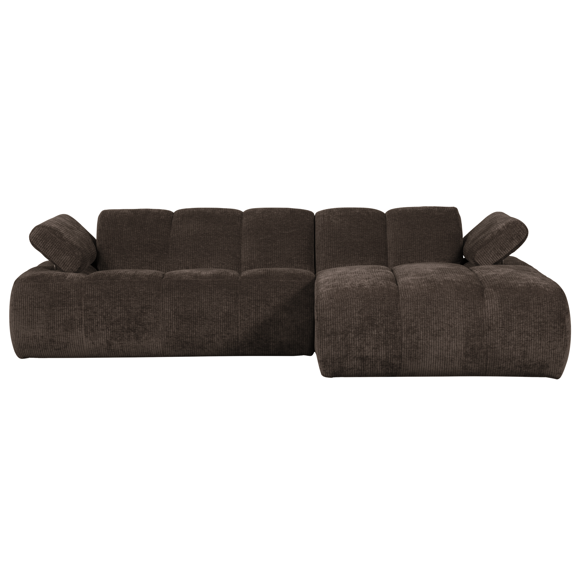 Chaise Longue Mojo Mojo Chaise Longue Rechts - Geweven Ribstof - Bruin
