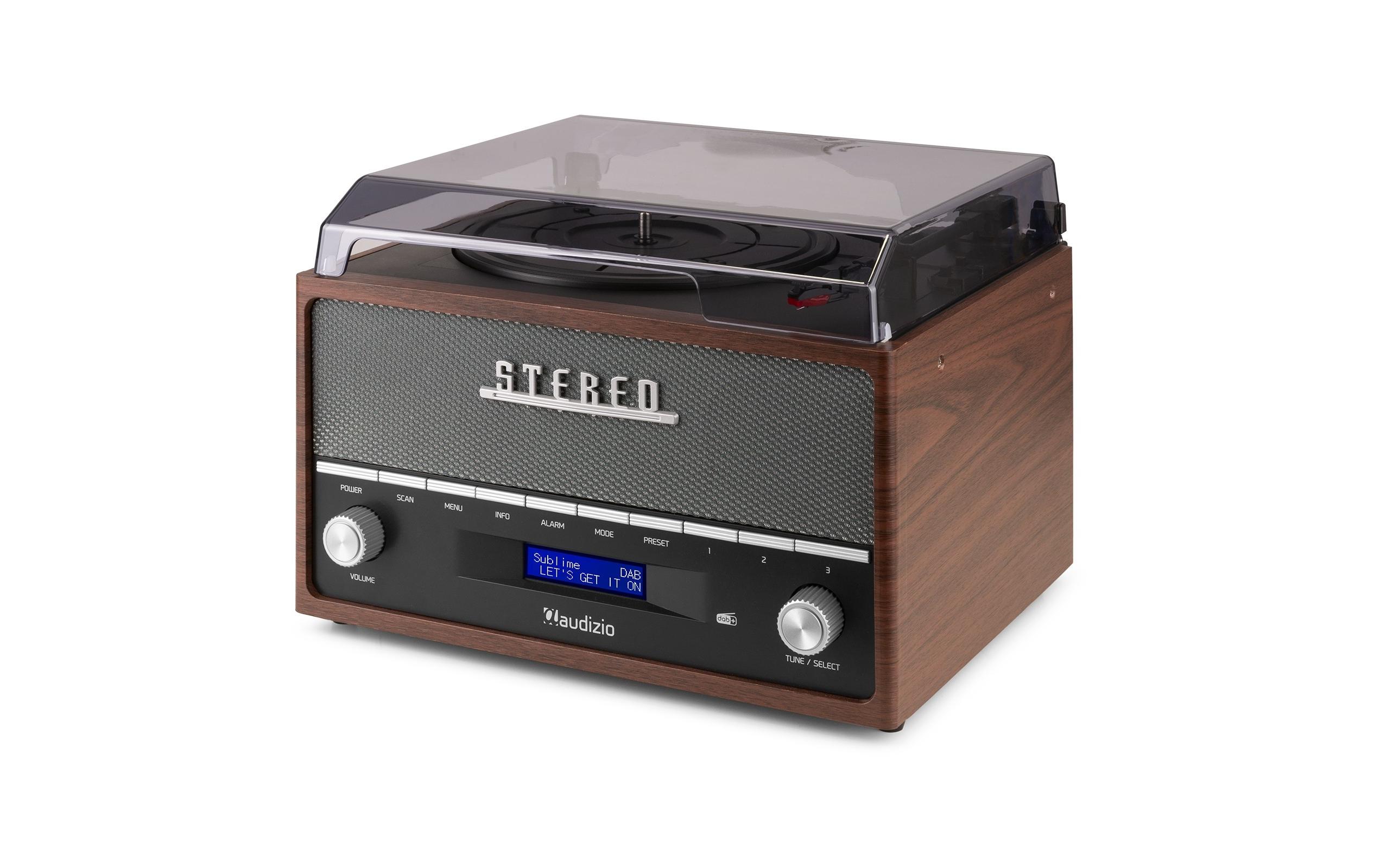 Plattenspieler mit Bluetooth Frisco Braun/Grau<br>Plattenspieler mit Radio und Stereo-Lautsprechersystem