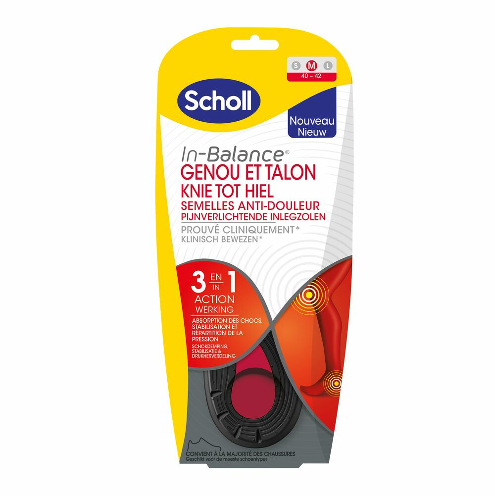 Scholl In Balance Inlegzolen Knie tot Hiel Medium (Maat 40-42)