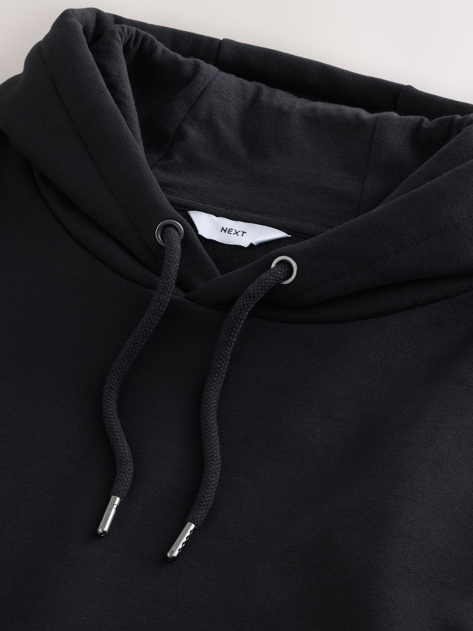 Zwart - Normale Pasvorm - Zwaargewicht Cotton Rich Jersey Hoodie