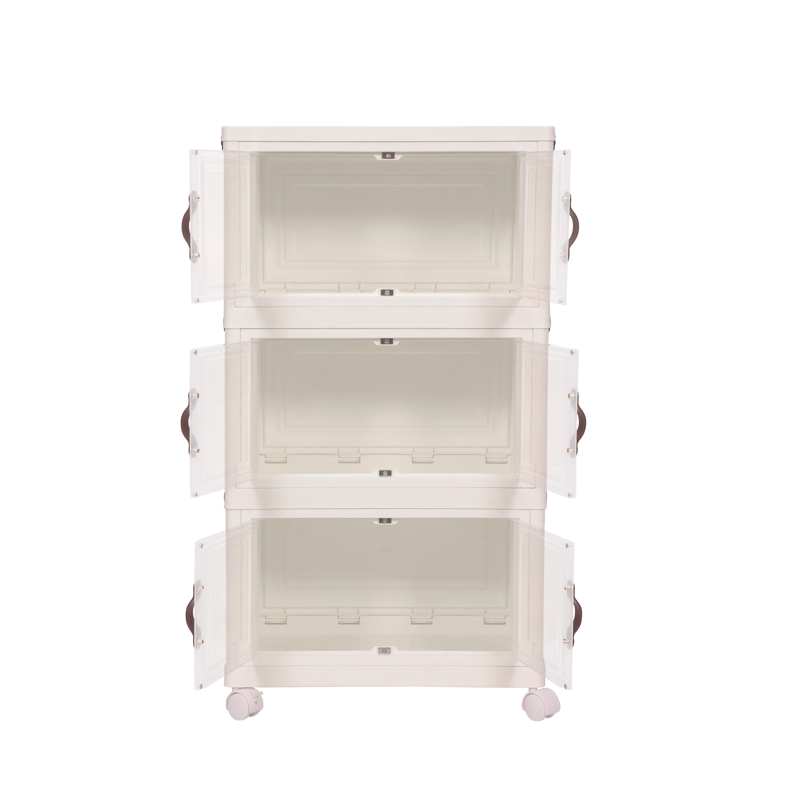Rollturm mit 3 Aufbewahrungsboxen beige