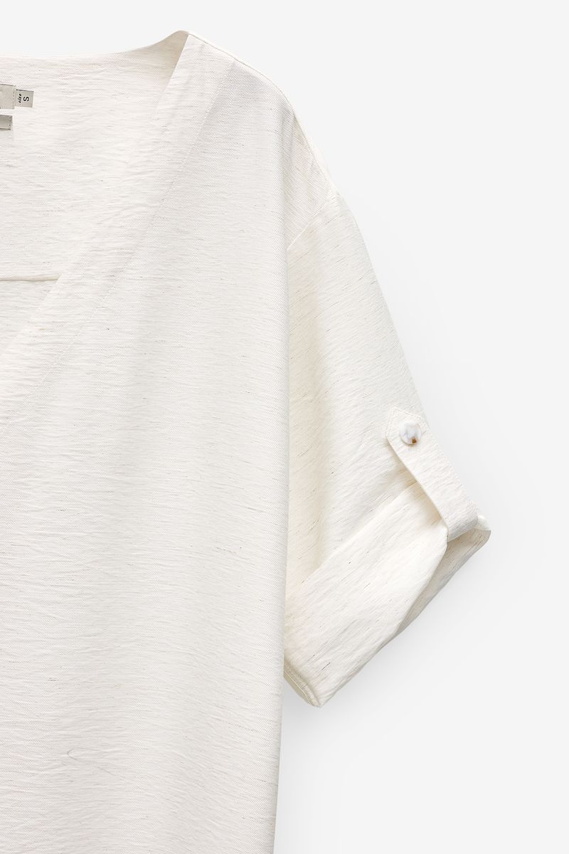 VESTIDO CAMISEIRO COM MISTURA LINHO