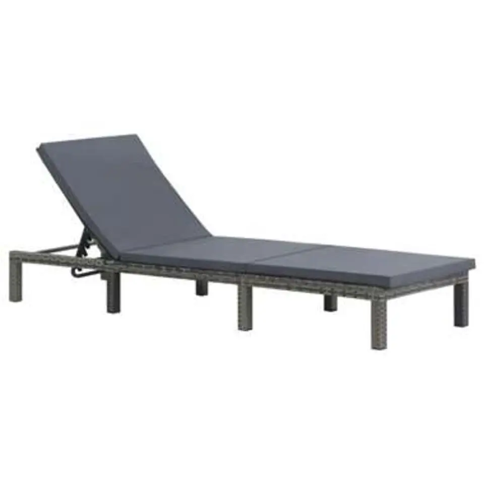 vidaXL - Ligbed - Antraciet - Poly rattan