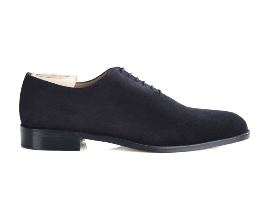 Richelieu homme velours Noir semelle cuir - PETER