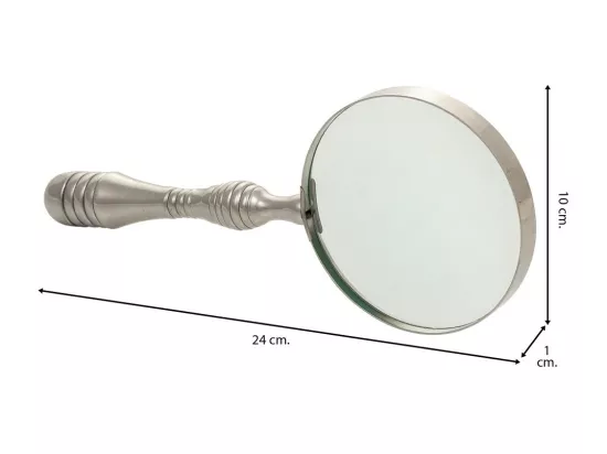 Loupe en aluminium argenté 10x24x1h