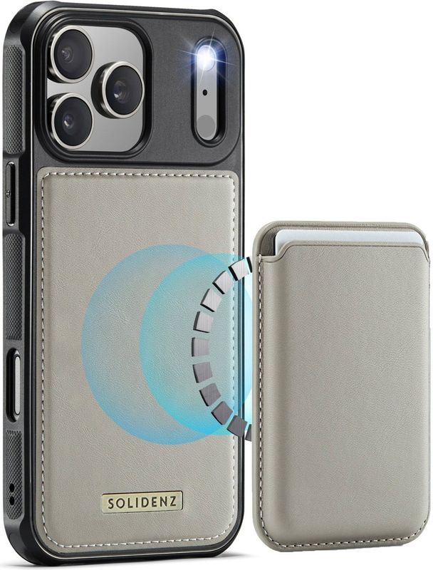 Solidenz MagSafe Wallet Backcover voor iPhone 17 Pro Max - Beige