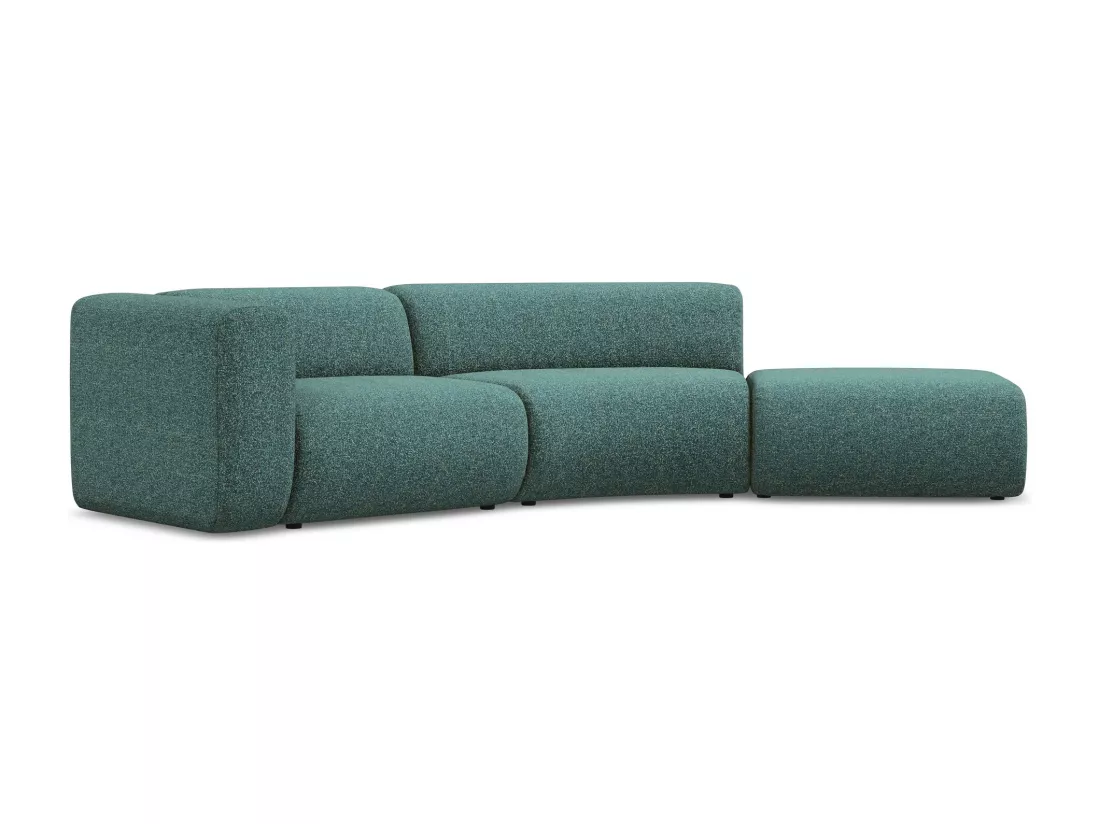 Canapé modulable 4 places droit en tissu texturé - marin - EKAHI