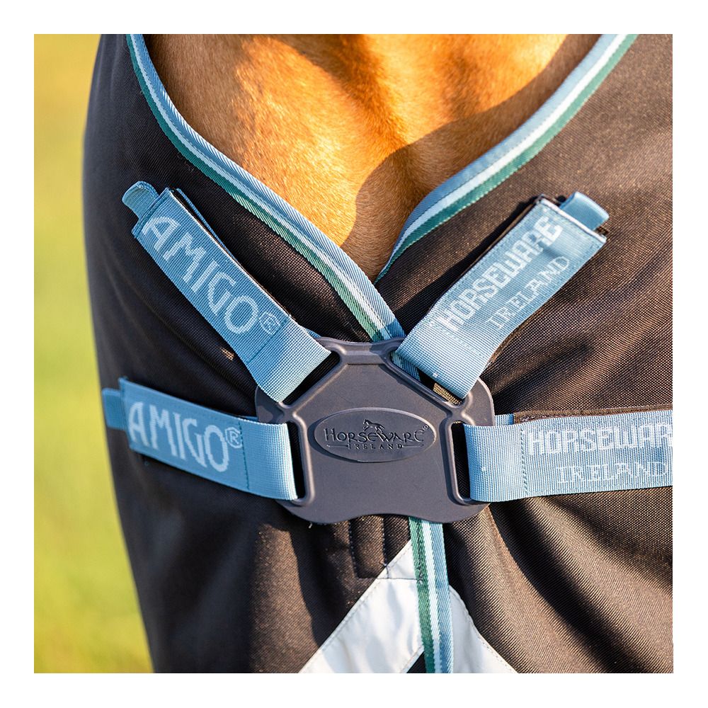 Horseware AMIGO BRAVO 12 100G - Couverture de paddock navy/turquoise/aqua/blue