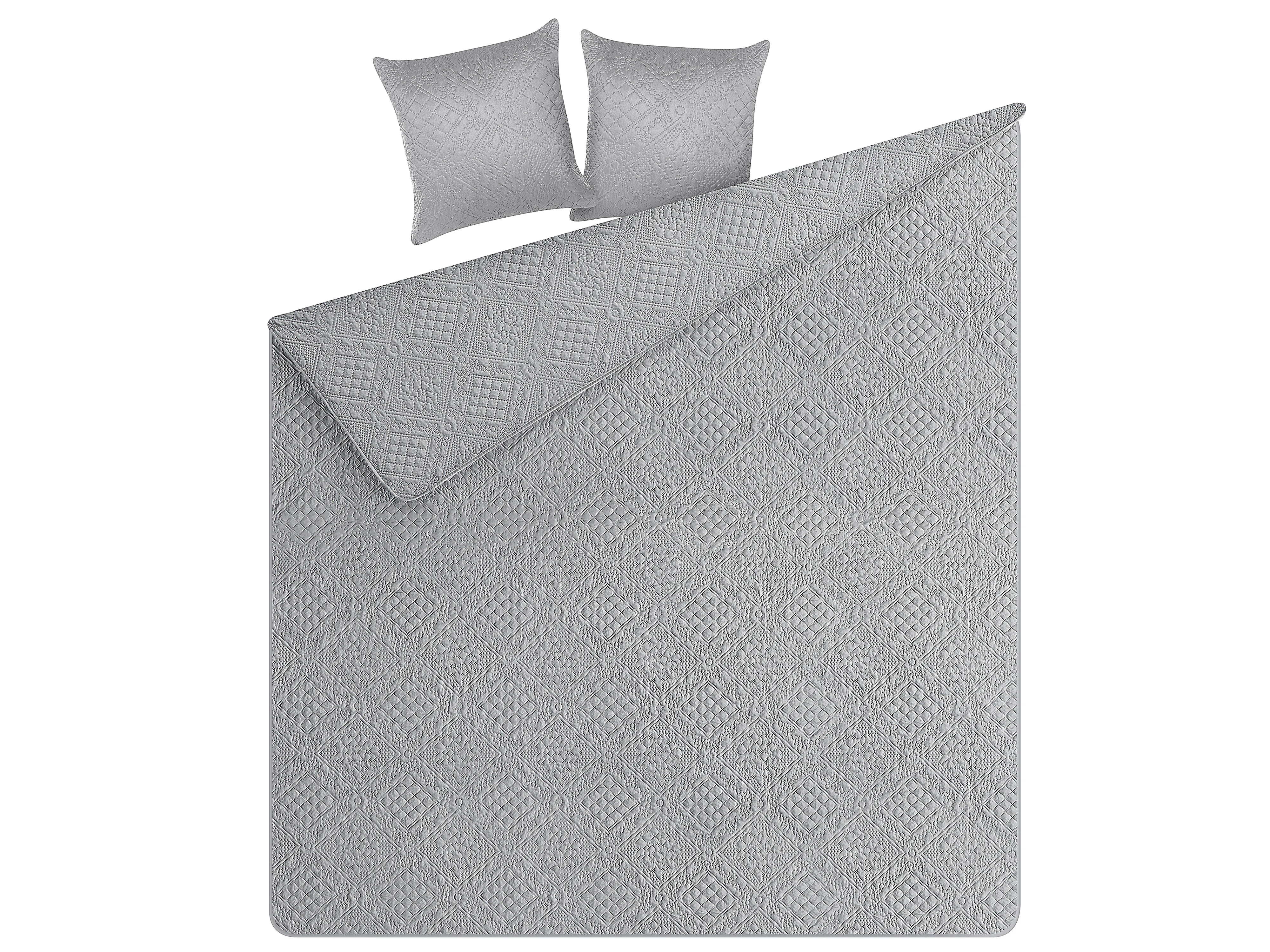 Sprei met kussens ALAMUT 140 x 210 cm Grijs