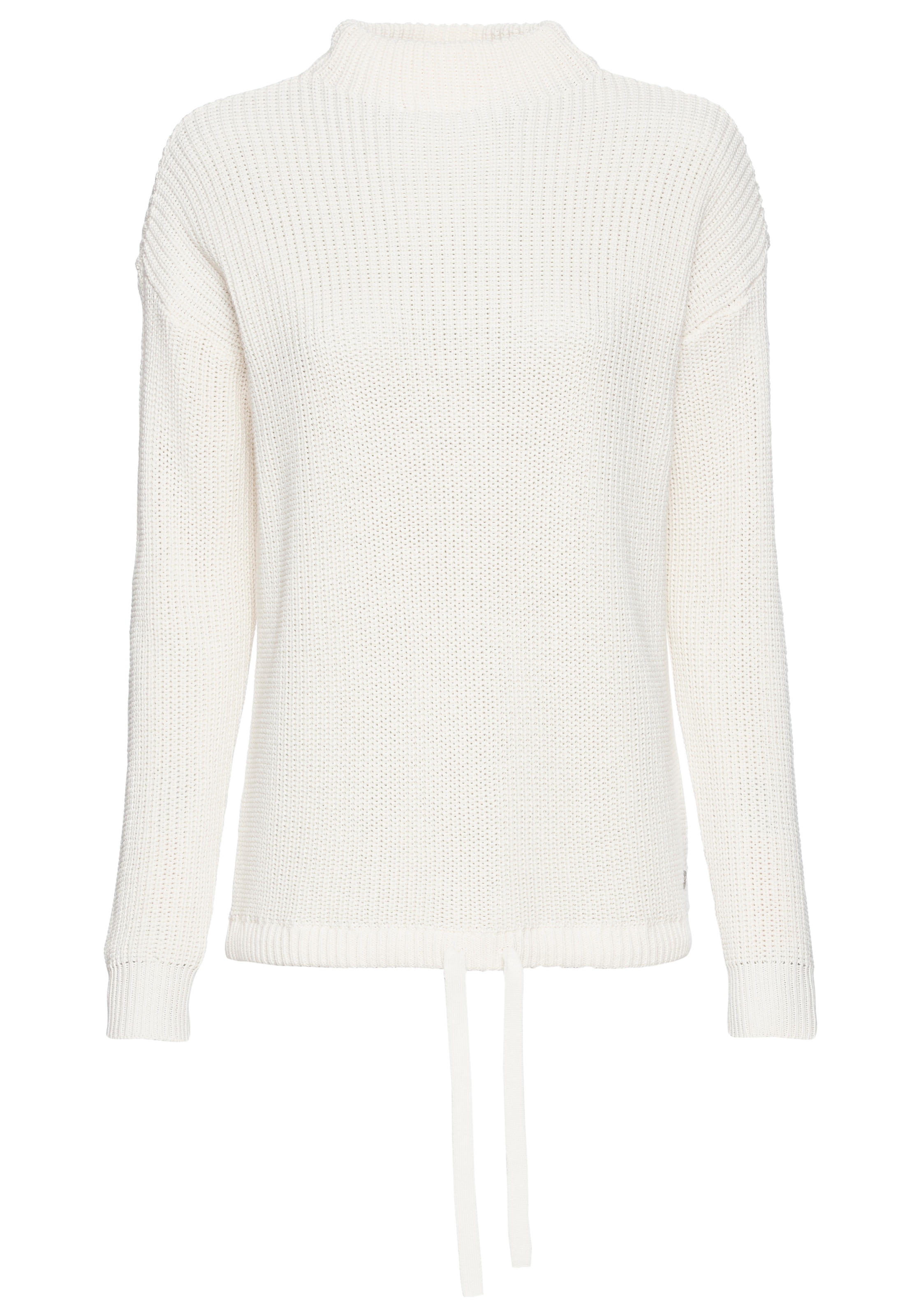 DELMAO Stehkragenpullover mit verstellbarem Saum durch Bindeband