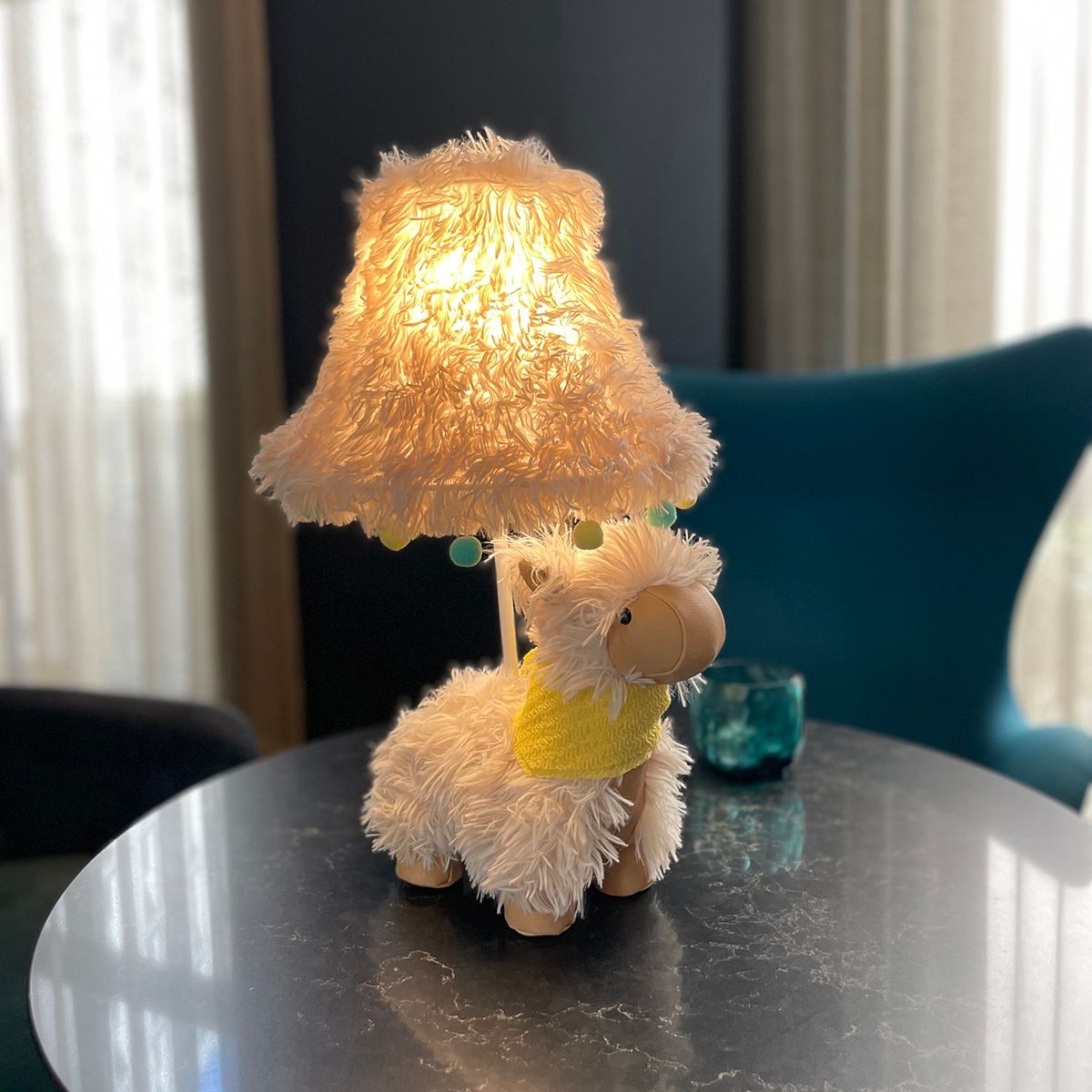 Kinder tafellamp alpaca wit incl LED - Alma