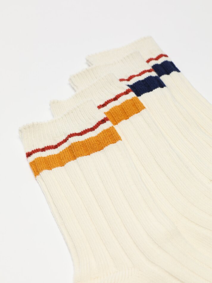 Pacote com 2 pares de meias listradas - Cores sortidas