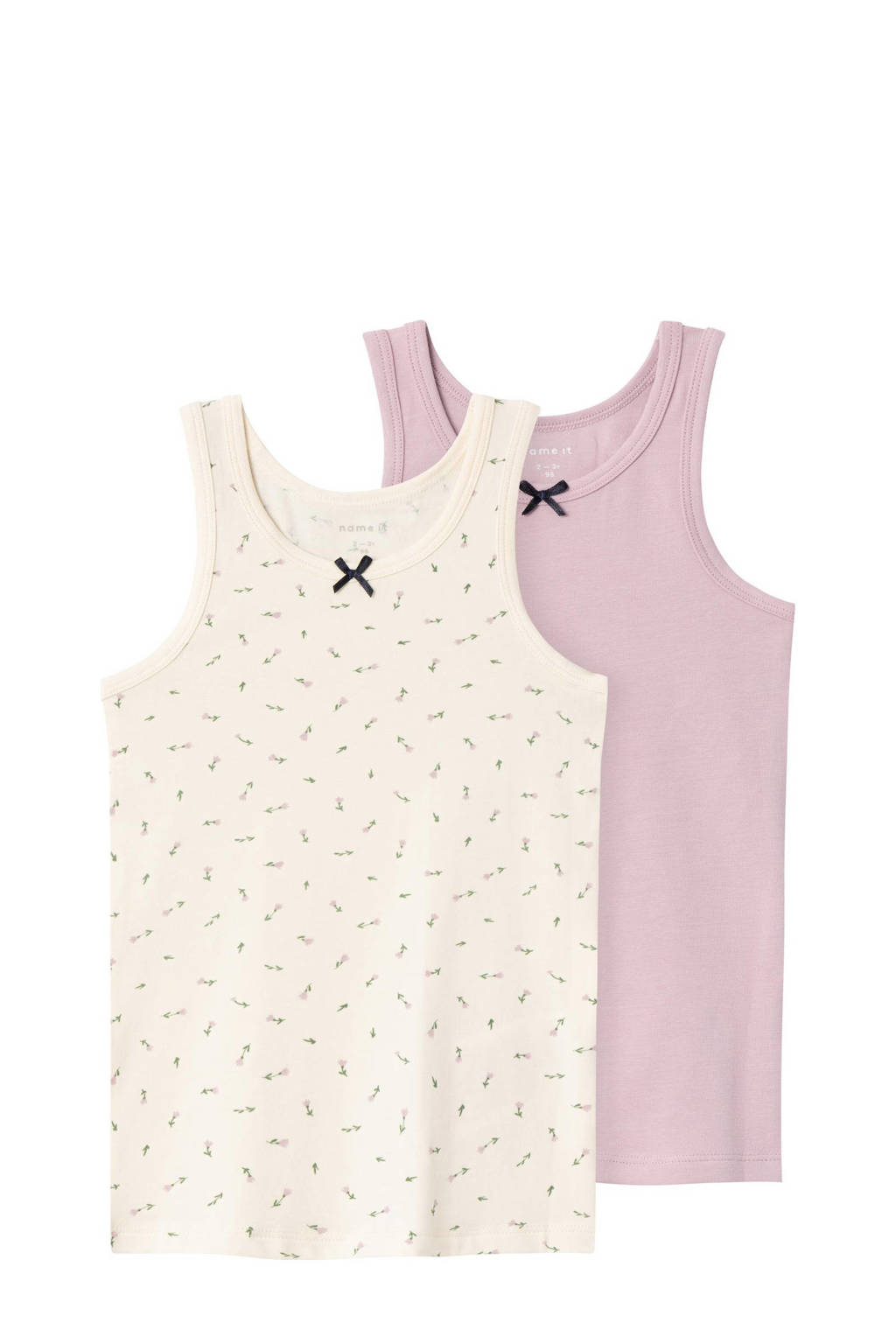 Tophemd NMFTANK TOP - set van 2 beige/lila