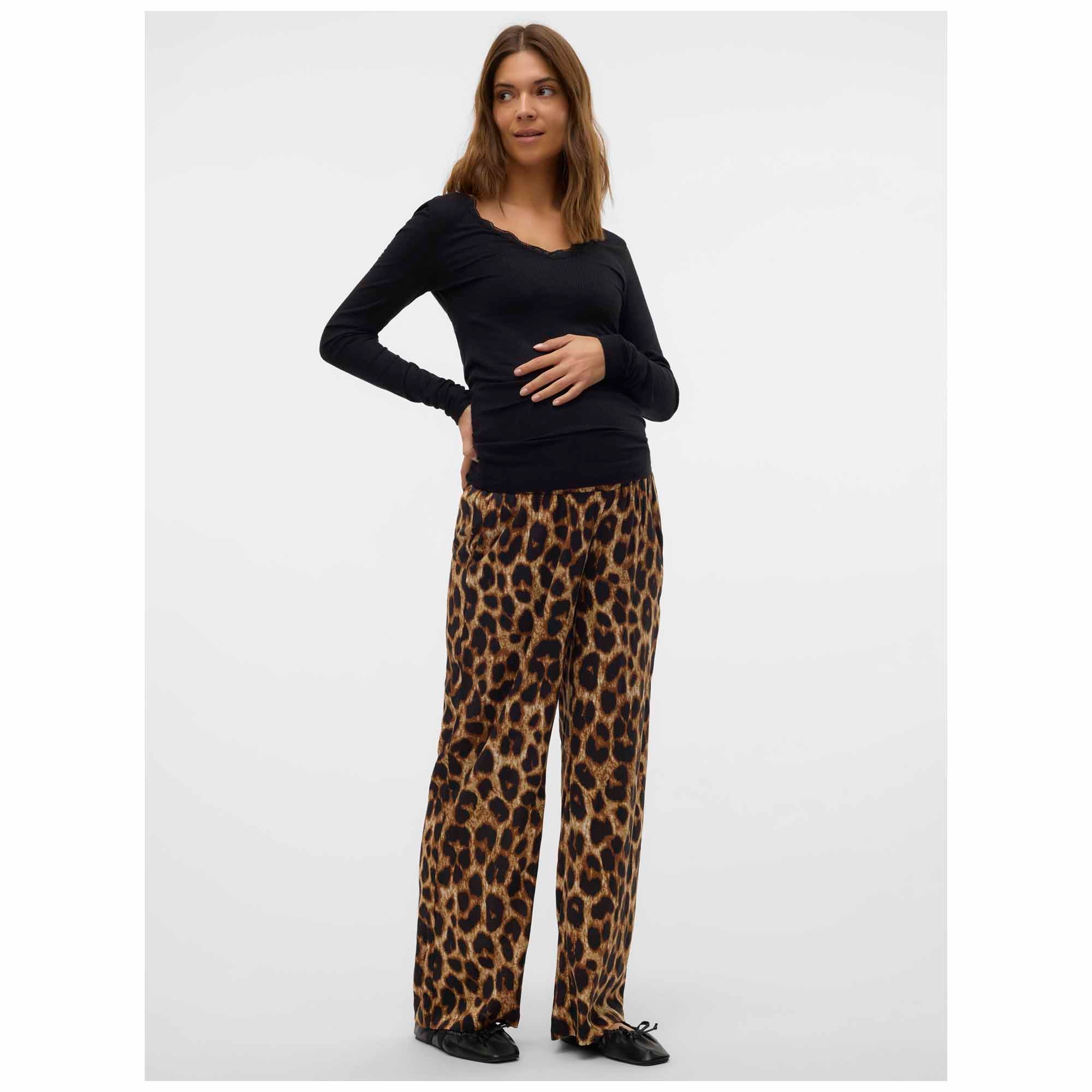Mamalicious zwangerschapsbroek lang panterprint multi