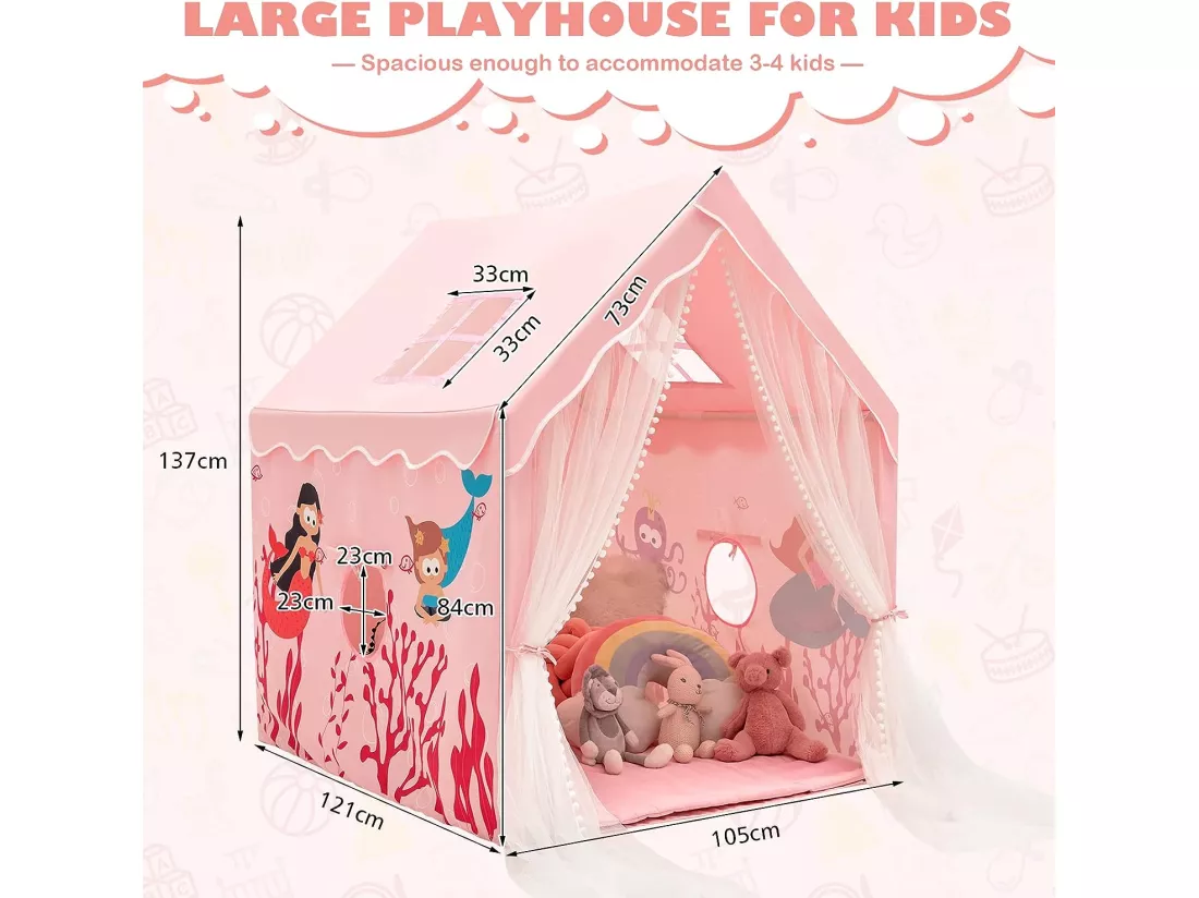 Tente de jeux pour enfants intérieur avec coussin rembourré amovible