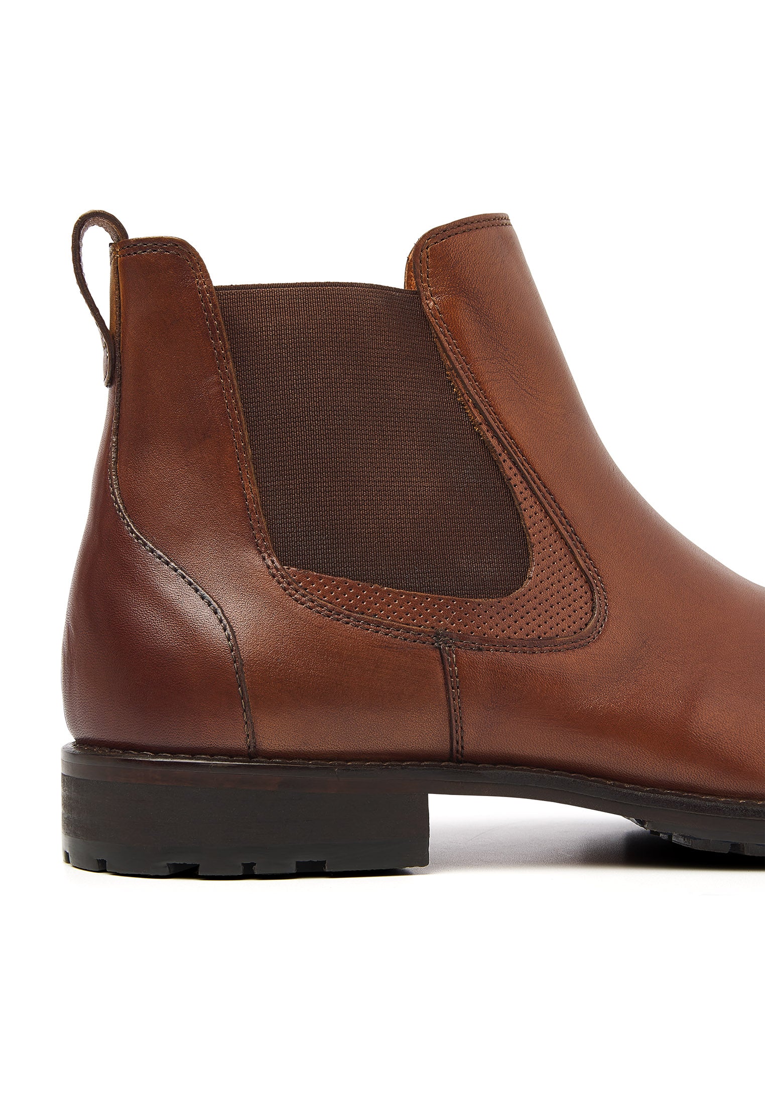 Cognac gladleren Henry chelsea boot