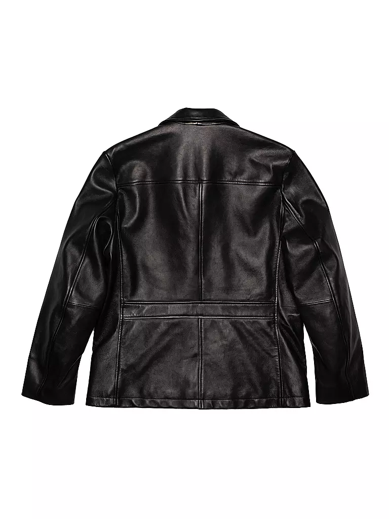 NUDIE JEANS Lederjacke schwarz