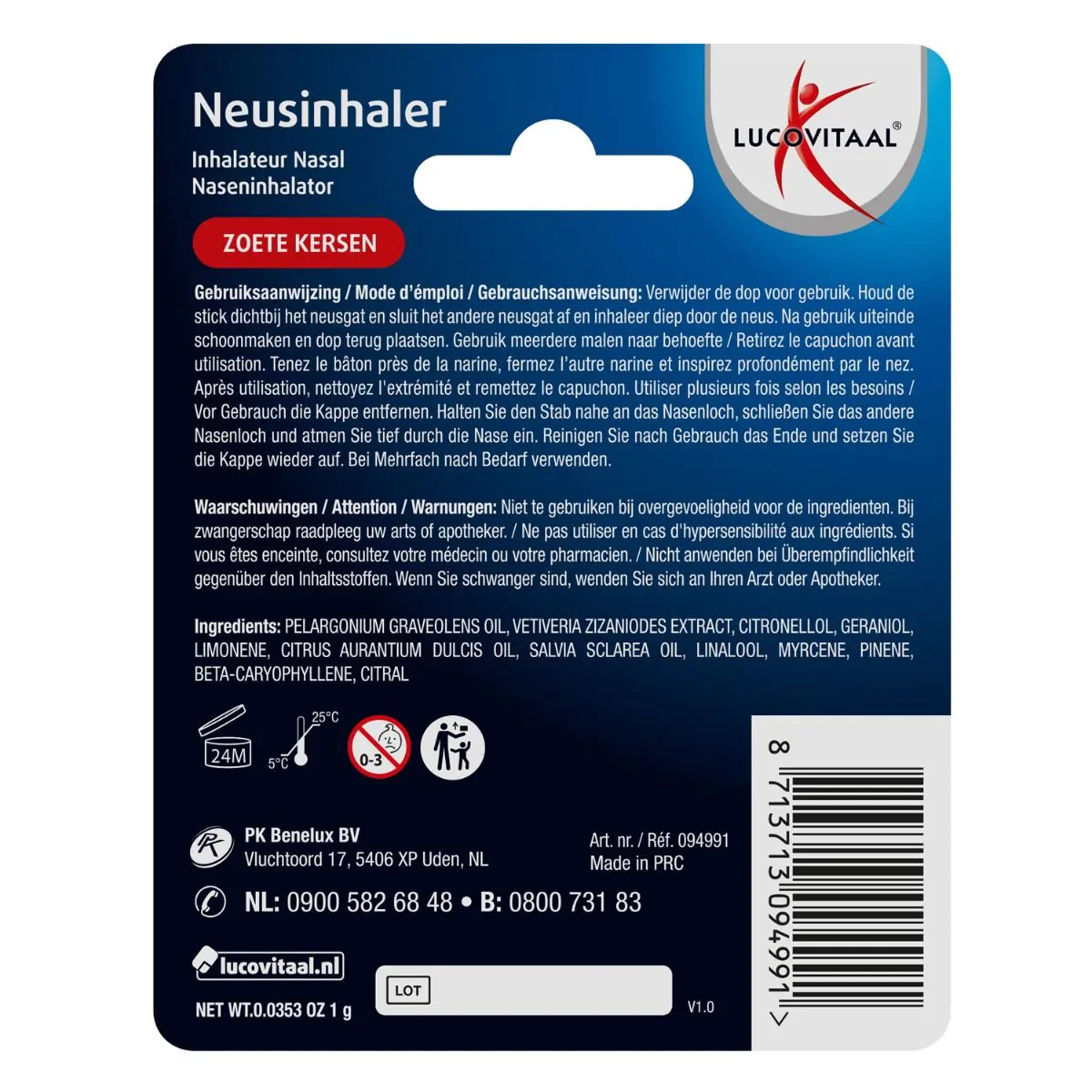 Neusinhaler Zoete Kersen 1g