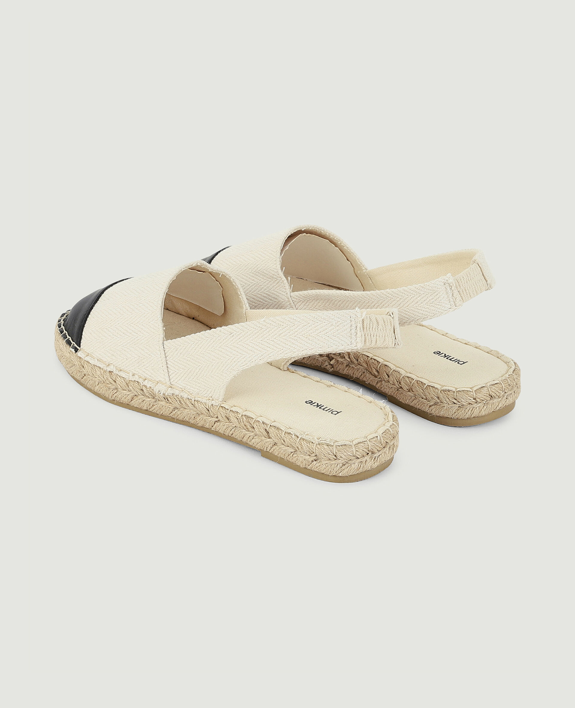 Sandales espadrilles avec bout simili - Blanc