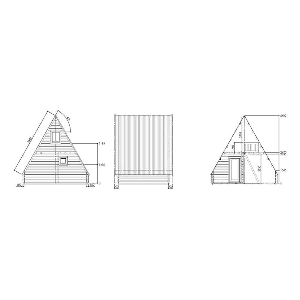 HYTTE JM STUGOR TIPI TRETYKKELSE 60MM 20M²