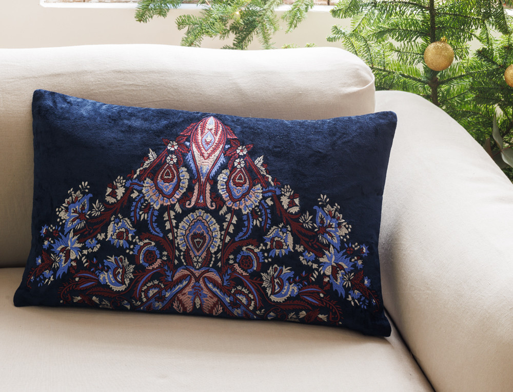 Coussin velours brodé-Barroco