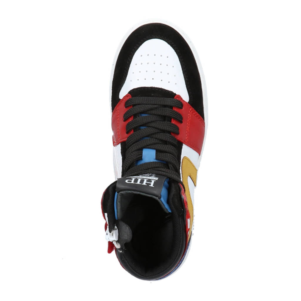 Hip leren sneakers rood multi